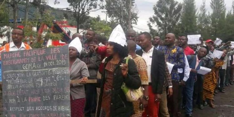 Goma : Les enseignants de nouveau en Grève Goma : Les enseignants de nouveau en Grève