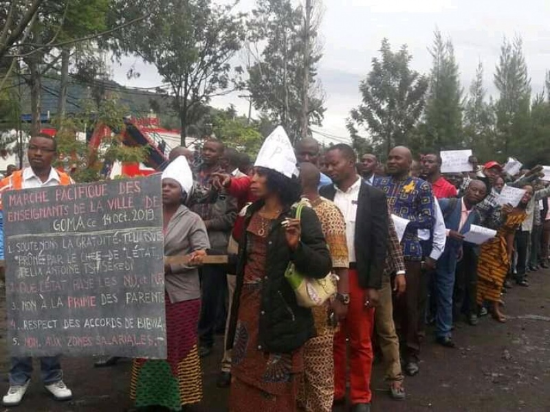 Goma : Les enseignants de nouveau en Grève Goma : Les enseignants de nouveau en Grève