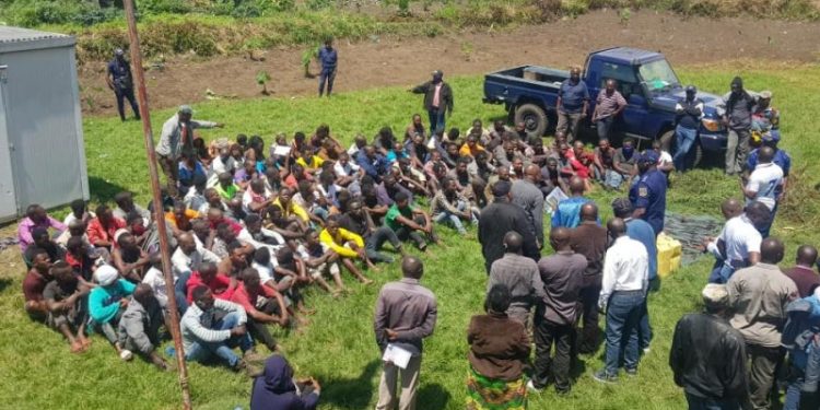 Goma: arrestation de 46 présumés criminels dont 13 Rwandais avec 8 armes AK47 et 10 chargeurs garnis